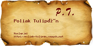 Poliak Tulipán névjegykártya